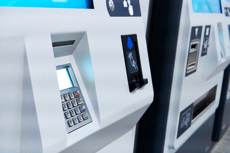 Ticket machines at the metro station close up.の写真素材