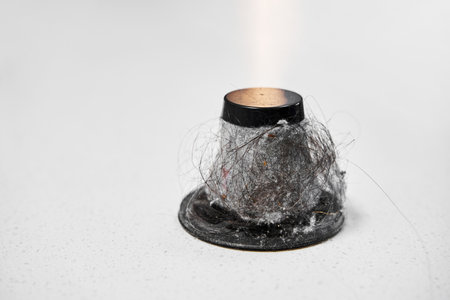 Dirty paper filter of a handheld vacuum cleaner. Dust and hair cone filterの写真素材