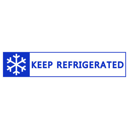 Keep refrigerated. Food package label, storage instruction vector designのイラスト素材