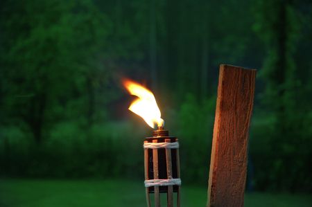 Flare-up and fire on the garden ... evening...