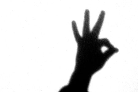 Emotion and abstract, black and white, hand and wall - OKの写真素材