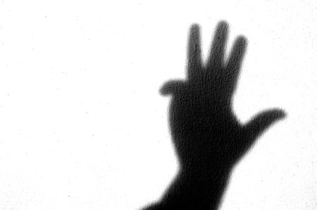 Emotion and abstract, black and white, hand and wall - fingersの写真素材