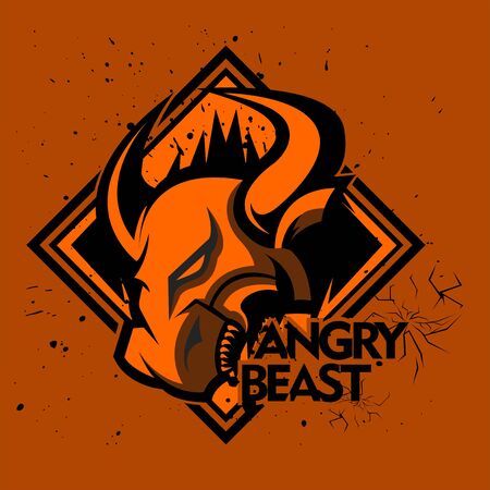 Angry bull or angry buffalo to descriptive the team club and esport team and the other teamのイラスト素材