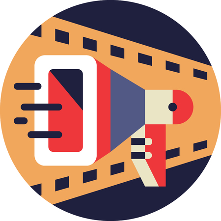 Cinema Directors Loudspeaker Icon in Flat Styleのイラスト素材