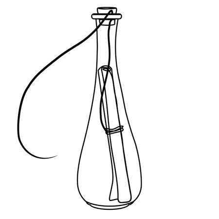 message in a bottle. vectorのイラスト素材