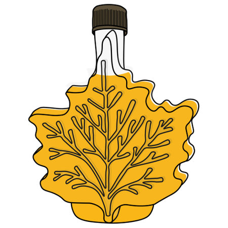 Hand drawn illustration of maple syrup in bottleのイラスト素材