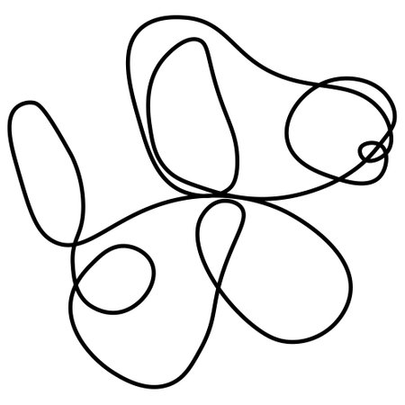 One line puppy dog design minimalism silhouette.のイラスト素材