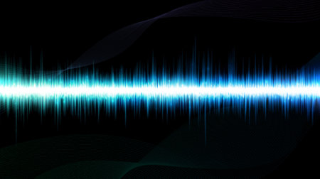 Colorful waveform highlighted on a black background. High quality illustration