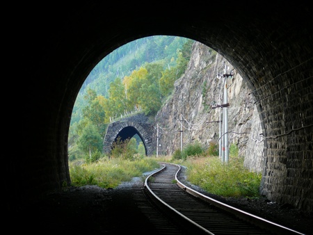 Tunnels of Krugobaikalskaya railwayの写真素材