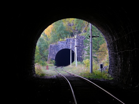 Tunnels of Krugobaikalskaya railwayの写真素材