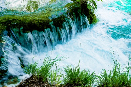 Waterfall in the National Park in Croatiaの写真素材
