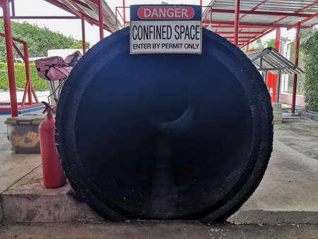 A huge water pipe with the inscription on it.