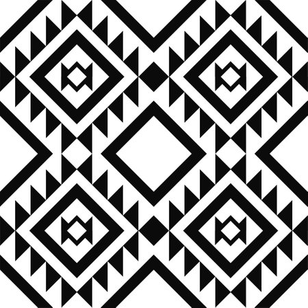 Black line drawing with white background, Design, Art, Fabric patterns, Patterns for use as background.の写真素材