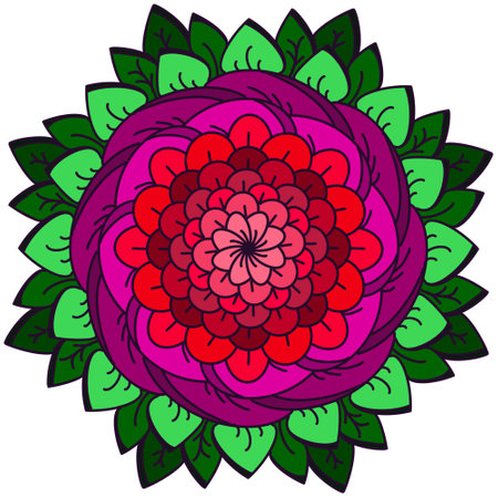 Mandala. Mandala flower cycle line, traditional beautiful mandala pattern, mandala pattern Flower lines.の写真素材