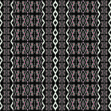White line drawing and black background, Design, Fabric pattern, Pattern for use as background, Art.の写真素材