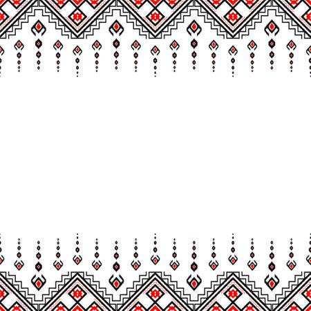 Black and red line drawings, Design, Square pattern for use as background, White background, Art.の写真素材