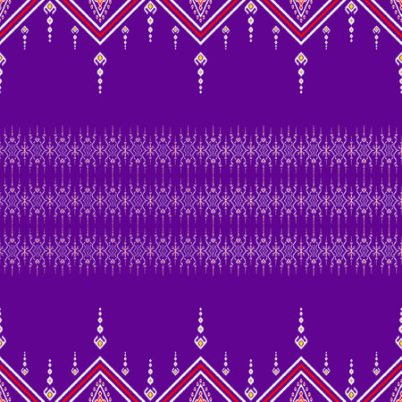 Drawing white and red lines There is a purple background, Art, Design, Fabric patterns, Patterns for use as background.の写真素材