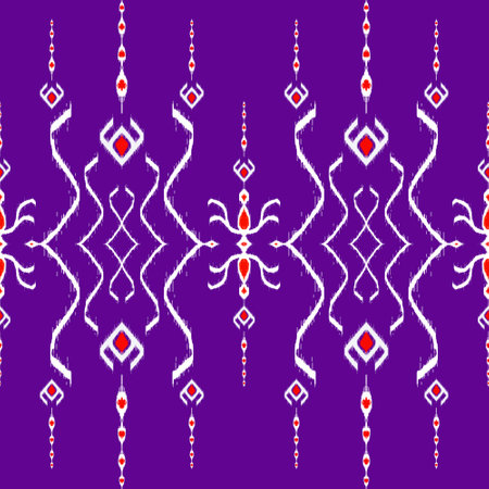 Drawing white and red lines There is a purple background, Art, Design, Fabric patterns, Patterns for use as background.の写真素材
