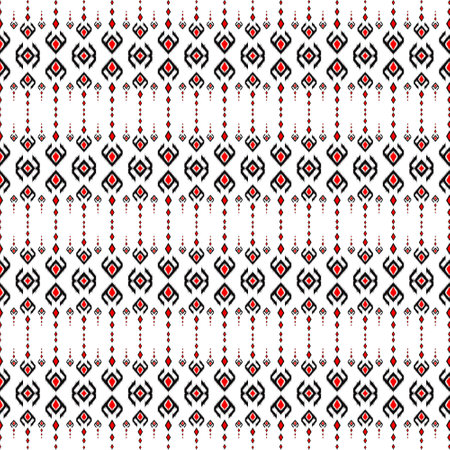 Draw black and red lines with white background, Design, Fabric patterns, Patterns for use as...