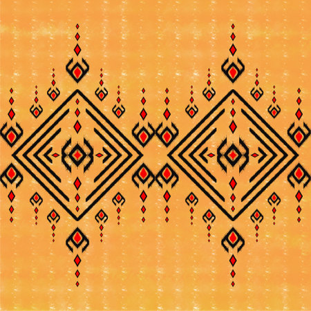 Draw black and red lines with yellow background, Design, Fabric patterns, Patterns for use as...