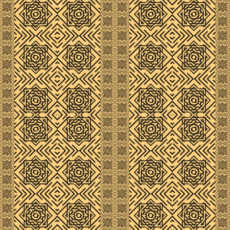 Draw black lines with yellow background, Design, Fabric patterns, Patterns for use as background.の写真素材