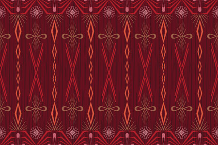 Abstract ethnic art, Geometric design, Tribal Seamless Patterns, Fabric Patterns, Clothing, Fabric, Patterns, Covers, Folk Embroidery, Carpet Design, Prints, Wallpaper.のイラスト素材