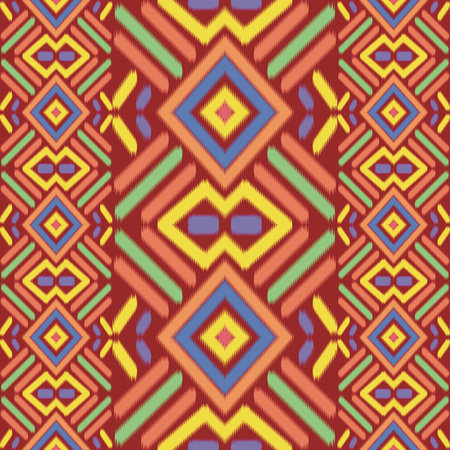 Ikat embroidery ethnic oriental pattern traditional, Fabric, Clothing, Aztec geometric art ornament...