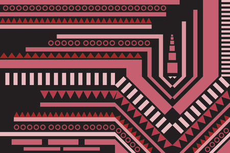 Abstract Ethnic Art, Geometric Design, Seamless Pattern, Fabric Pattern, Clothing, Fabric, Pattern, Cover, Carpet Design, Print, Wallpaper, Pattern on Product Surface.のイラスト素材