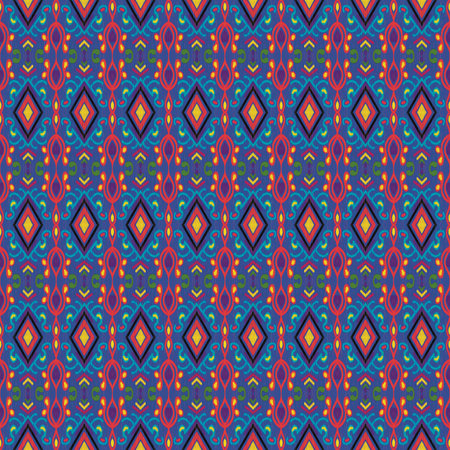 Abstract Ethnic Art, Ikat, Tribal Seamless Patterns, Fabric Patterns, Fabric Patterns Composed of...