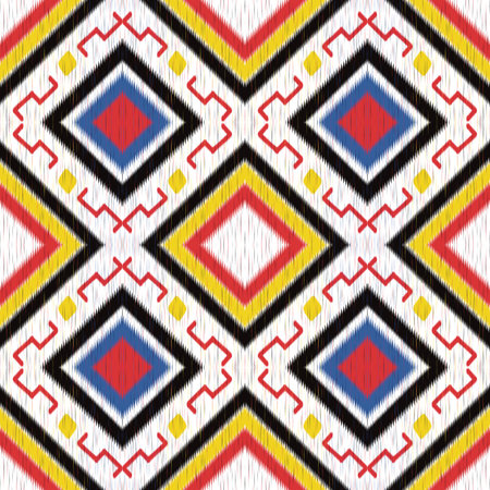 Abstract Ethnic Art, Ikat, Tribal Seamless Patterns, Fabric Patterns, Fabric Patterns Composed of Delicate Lines, Folk Fabric Patterns, Covers, Folk Embroidery, Wallpaper.の写真素材