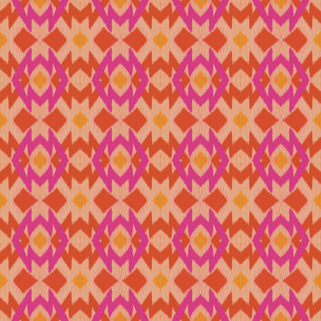 Abstract Ethnic Art, Ikat Seamless Patterns, Fabric Patterns, Fabric Patterns Consist of Delicate...