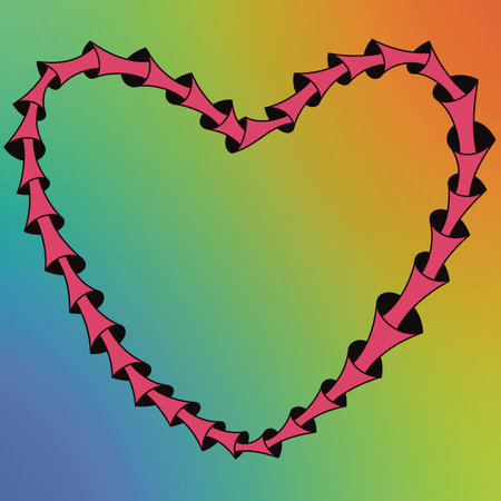 Abstract, patterns arranged into heart shapes with a multicolored background, beautiful colors, surface patterns on products, patterns, prints, cover.の写真素材