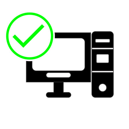 computer or laptop icon with checklistのイラスト素材