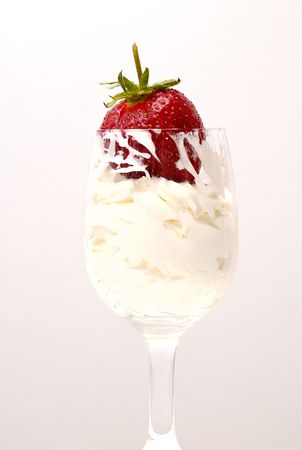 	Fresh Strawberries in the glass isoleted on white backgroundの写真素材