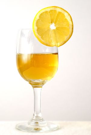 The drink in the glass with an orangeの写真素材