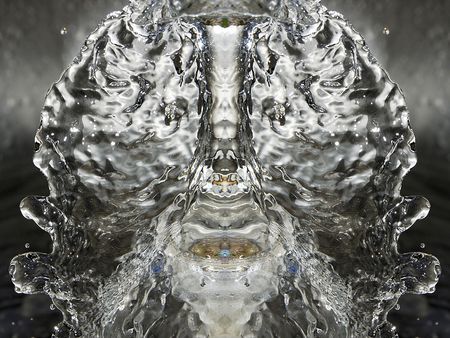 	Shot of water splashing and crystal dropsの写真素材