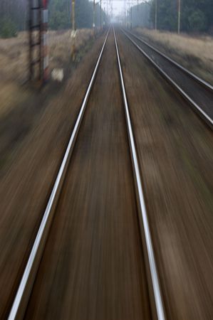 	simulation of speed on a rail roadの写真素材