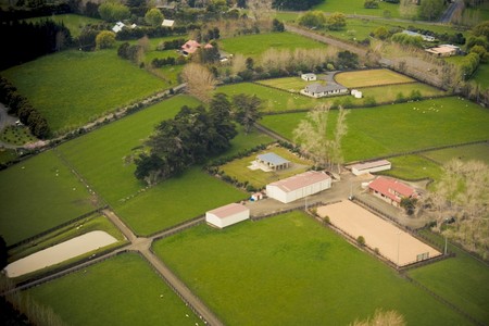 Aerial countryside panorama, North Shore, New Zealand