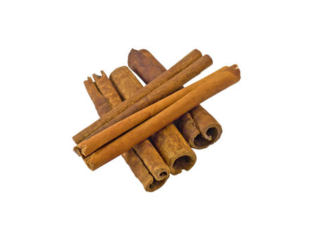 Cinnamon on a white backgroundの写真素材