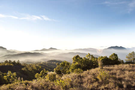 Fog on the mountainの写真素材
