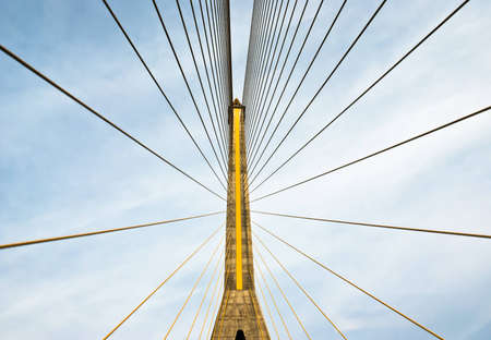 Rope Bridge at Thailand の写真素材