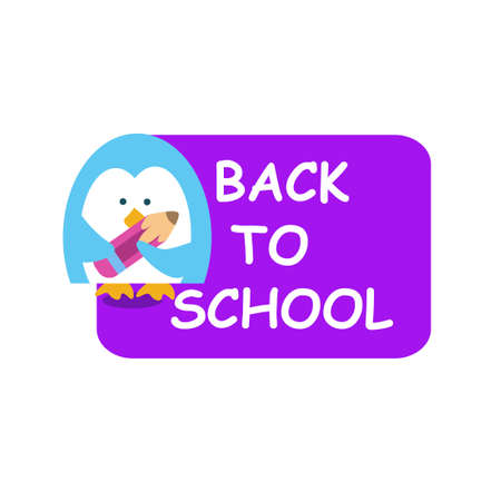 cute bird back to schoolのイラスト素材