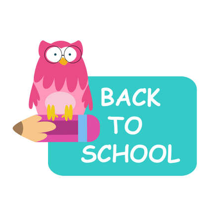 cute owl back to schoolのイラスト素材
