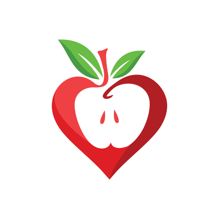 apple love logo design. Vector illustration.のイラスト素材