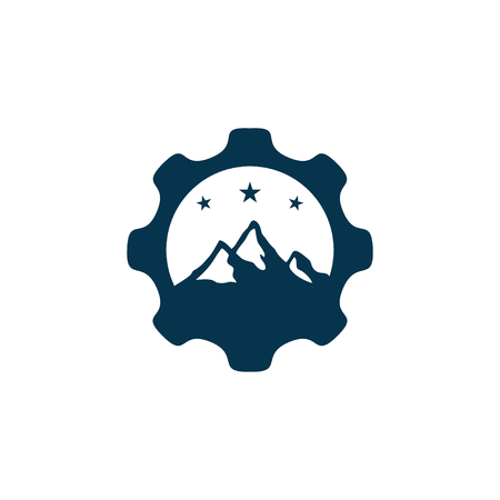 gear mountain two logo design.のイラスト素材