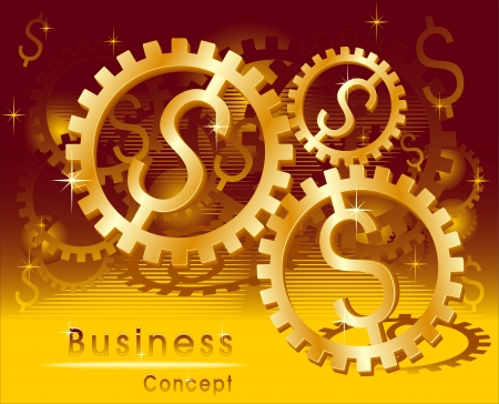  Business concept  Rotation Mark Gold Dollarのイラスト素材