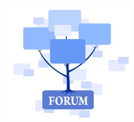 Forum Tree in blue color for web or siteのイラスト素材