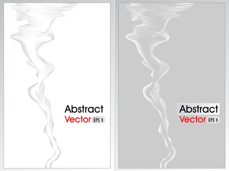 Two abstract background with smoke grey and white on white and on greyのイラスト素材