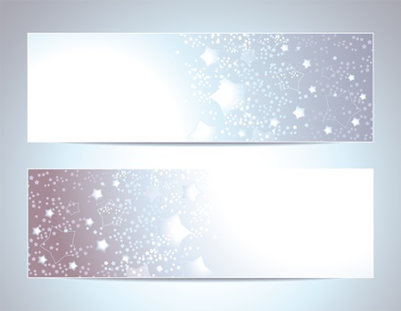 Two Abstract banners backgrounds light colors with starsのイラスト素材