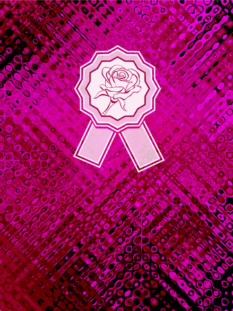 Background with abstract texture and rose emblem in magenta burgundy colors のイラスト素材